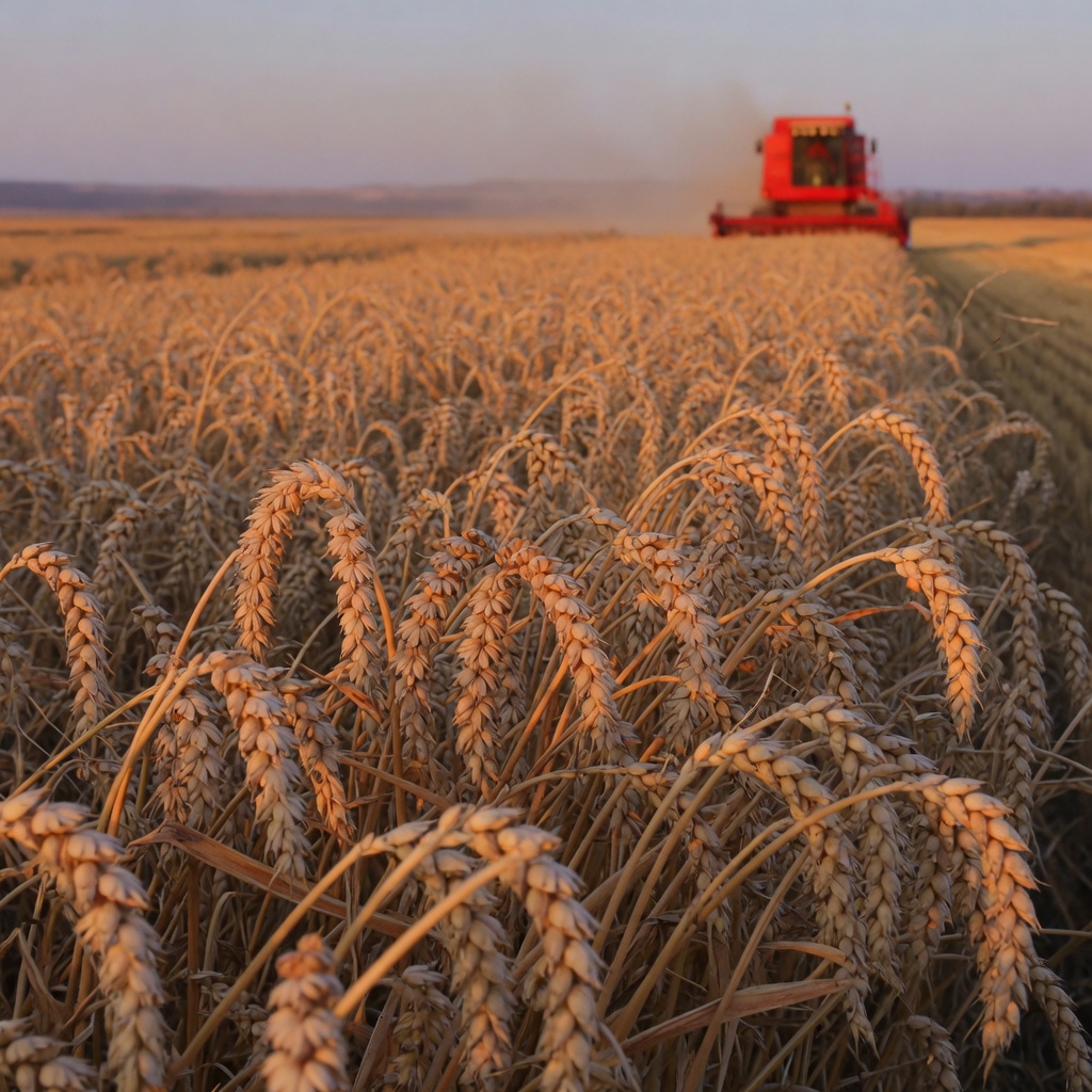 Wheat in a field late in the day